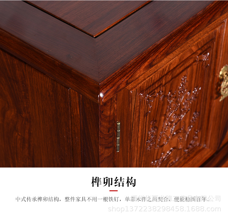 刺猬紫檀红木家具电视柜实木新中式现代简约整装边柜纯实木储物柜示例图9