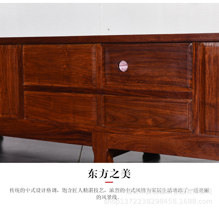 刺猬紫檀红木家具电视柜实木新中式现代简约整装边柜纯实木储物柜示例图13