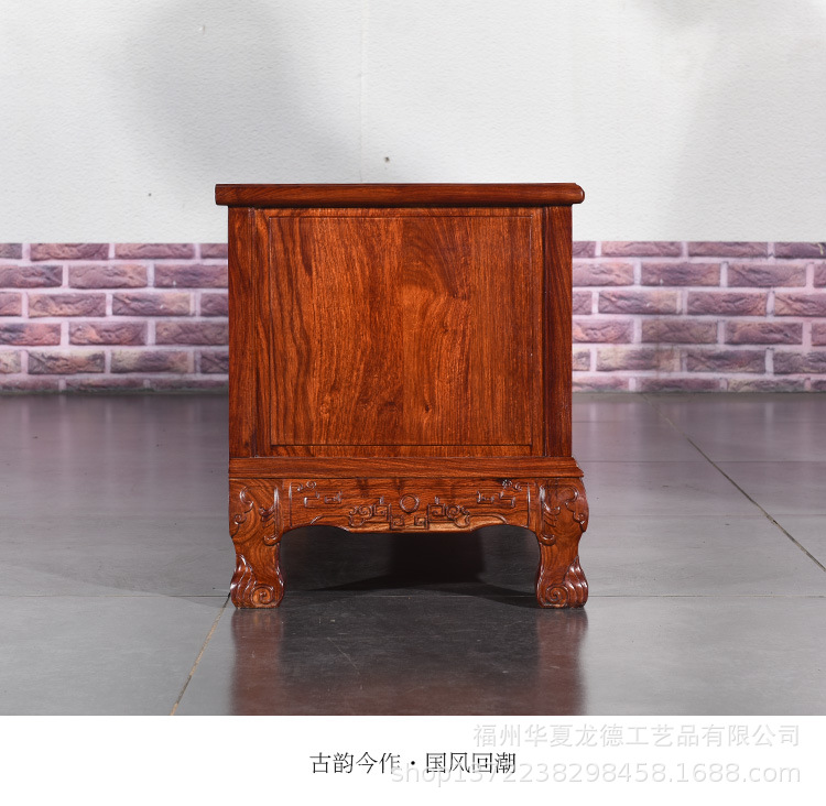 刺猬紫檀红木家具电视柜实木新中式现代简约整装边柜纯实木储物柜示例图5