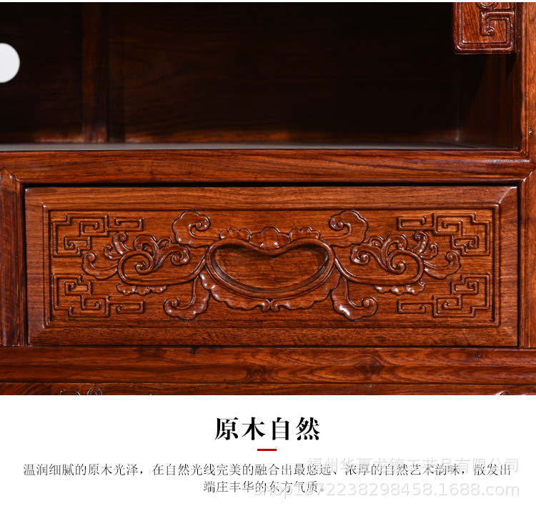 刺猬紫檀红木家具电视柜实木新中式现代简约整装边柜纯实木储物柜示例图11