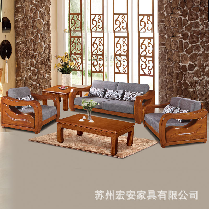 实木沙发 全榆木可拆洗客厅配套家具 05沙发 苏州厂家直批示例图7