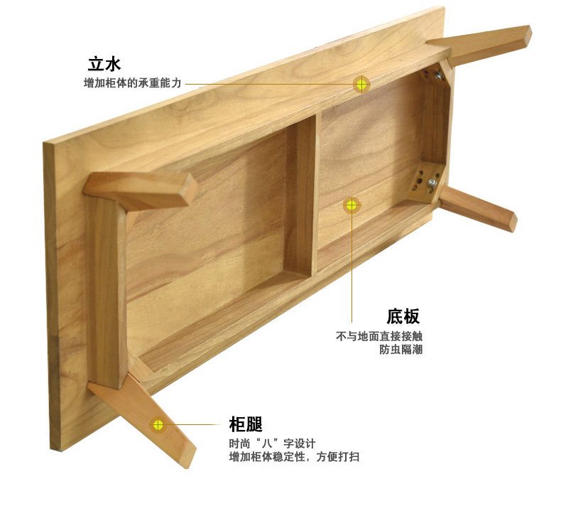 客厅北欧简易实木轻奢电视柜茶几组合欧式简约现代电视墙柜电视桌示例图8