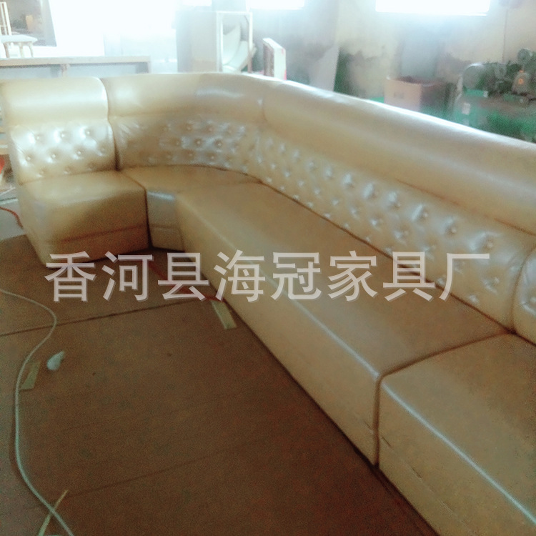 转角卡座沙发 KTV软包沙发 现代简约茶餐厅实木沙发组合工厂定制示例图24