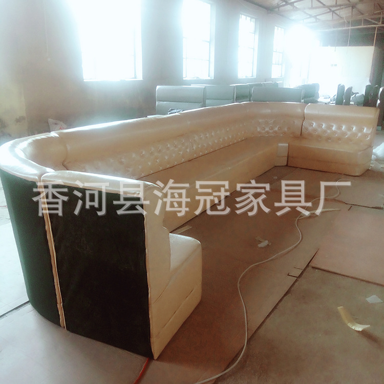 转角卡座沙发 KTV软包沙发 现代简约茶餐厅实木沙发组合工厂定制示例图29