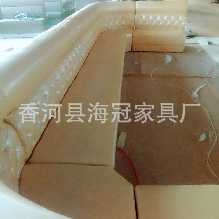 转角卡座沙发 KTV软包沙发 现代简约茶餐厅实木沙发组合工厂定制示例图27