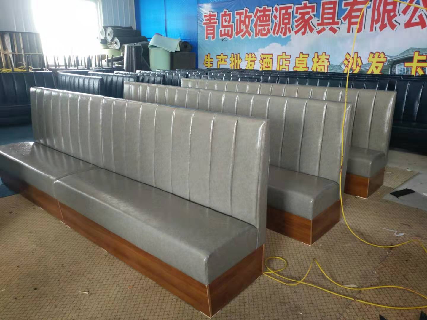 供应卡座沙发简约双人卡座 奶茶店靠背软包沙发皮卡座可定制示例图11