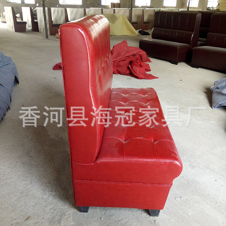 新款软包沙发卡座 简约咖啡厅实木卡座沙发组合 茶餐厅沙发可定制示例图7