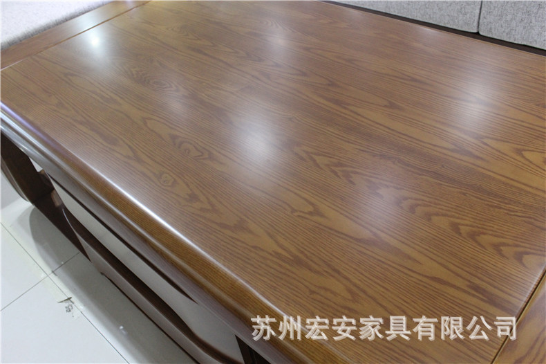 实木沙发 客厅组合榆木木架沙发 现代中式 可拆洗布艺沙发示例图10