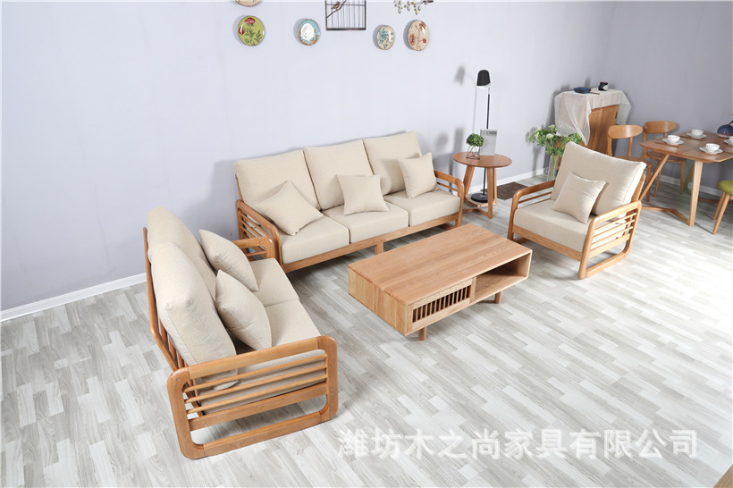 加工定制北欧布艺沙发组合 客厅小户型沙发简约公寓房沙发套装示例图4