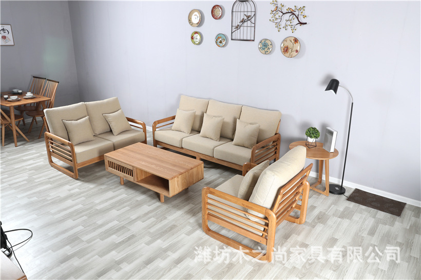 加工定制北欧布艺沙发组合 客厅小户型沙发简约公寓房沙发套装示例图7