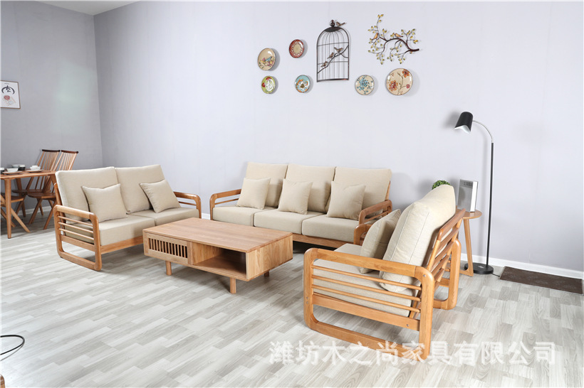 加工定制北欧布艺沙发组合 客厅小户型沙发简约公寓房沙发套装示例图5