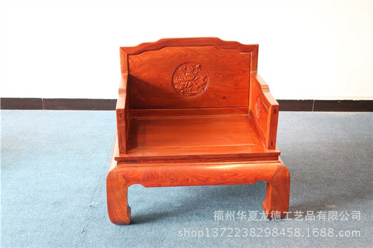 红木家具缅甸花梨罗汉床沙发六件套大果紫檀实木中式古典客厅沙发示例图13