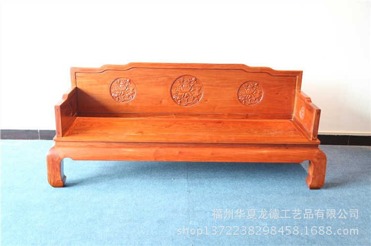 红木家具缅甸花梨罗汉床沙发六件套大果紫檀实木中式古典客厅沙发示例图11