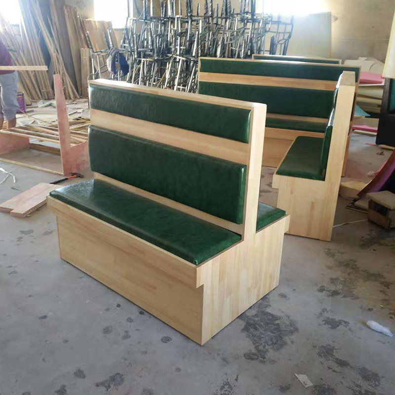 定制带软垫餐厅卡座沙发 餐厅实木卡座简约沙发松木家具定制示例图7