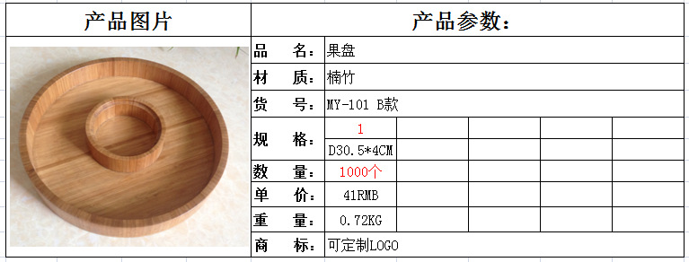 创意竹制水果盘干果碟茶几水果零食盘 瓜子小吃盘 茶具托盘示例图23
