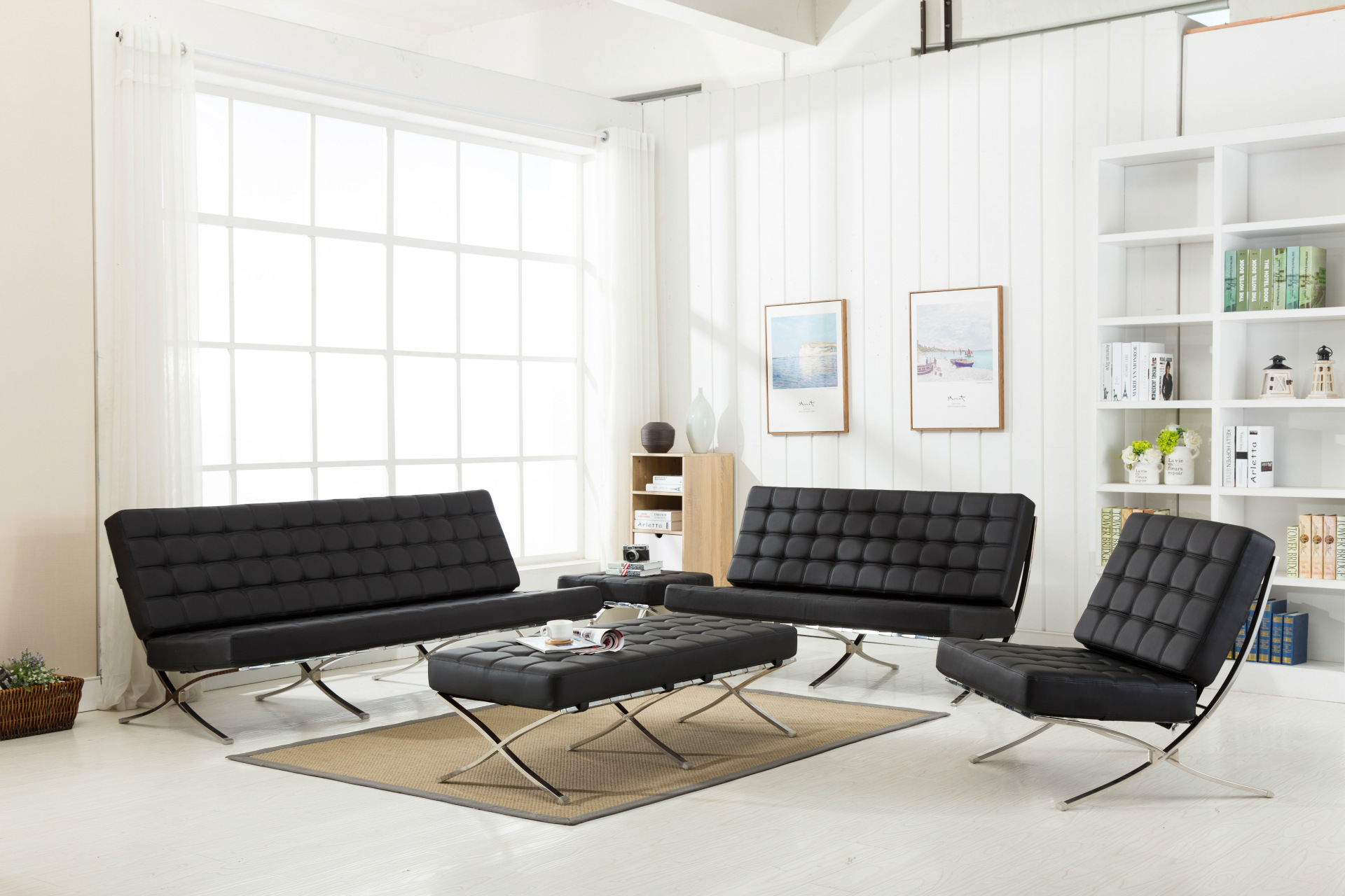 巴塞罗那沙发 休闲椅 沙发不锈钢架子办公沙发 休闲沙发示例图8
