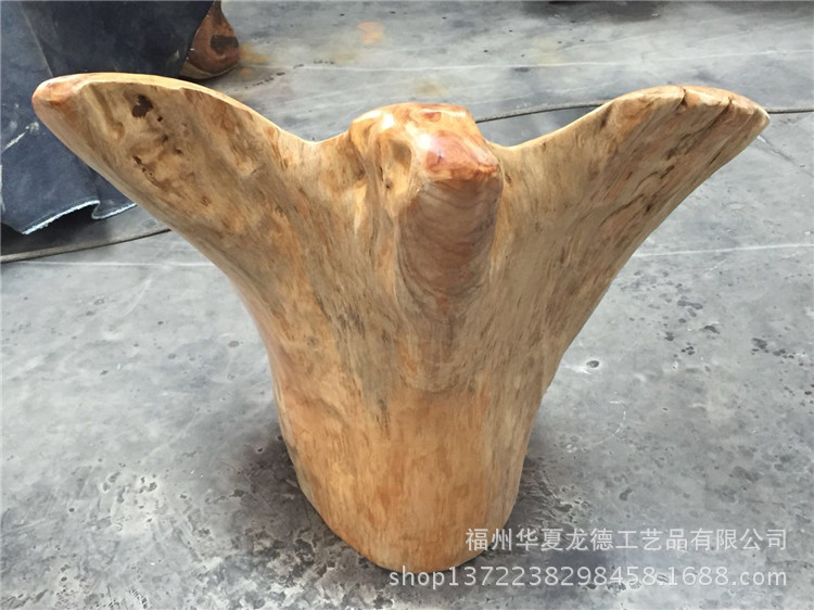 根雕茶几配套椅子原木天然整体树头杉木靠背椅茶桌实木主人位转椅示例图14