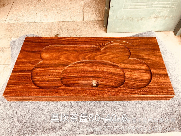 奥坎花梨实木茶盘办公室整块原木茶几家用简约功夫干泡茶海可定做示例图14
