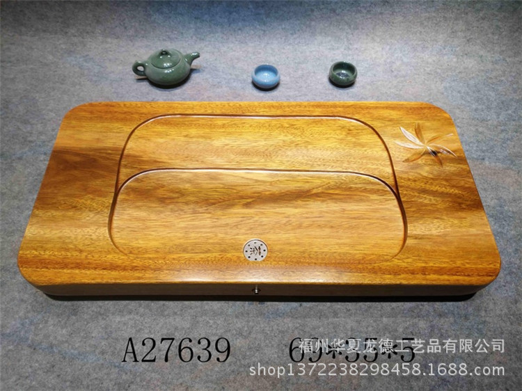 奥坎花梨实木茶盘办公室整块原木茶几家用简约功夫干泡茶海可定做示例图24