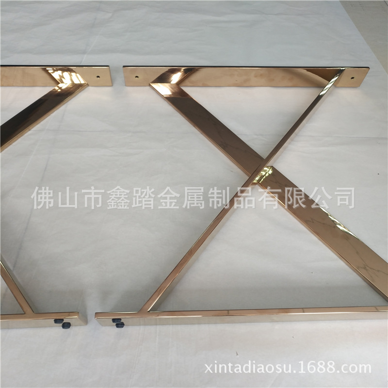 出口迪拜镜面玫瑰金不锈钢茶几支架实物效果图示例图10