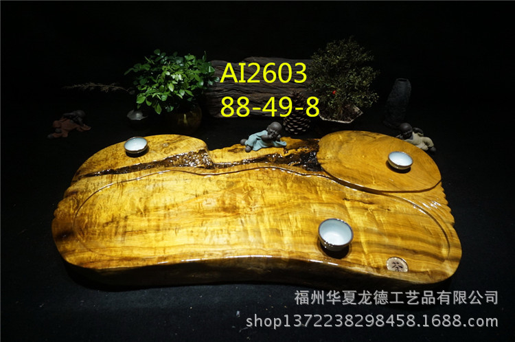 缅甸金丝楠木根雕茶盘天然实木整块干泡茶海原木简约功夫茶几批发示例图22