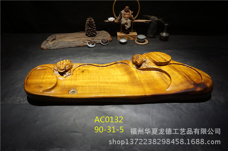 缅甸金丝楠木根雕茶盘天然实木整块干泡茶海原木简约功夫茶几批发示例图14
