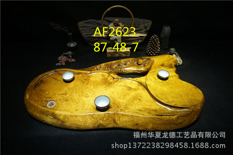 缅甸金丝楠木根雕茶盘天然实木整块干泡茶海原木简约功夫茶几批发示例图18