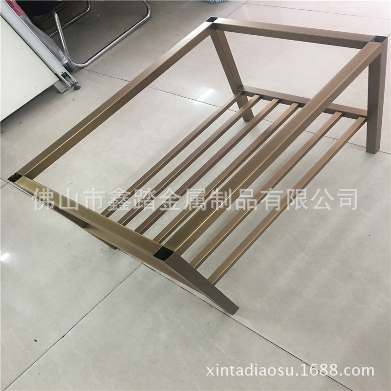 佛山酒店古铜不锈钢茶几支架专业生产厂家示例图5