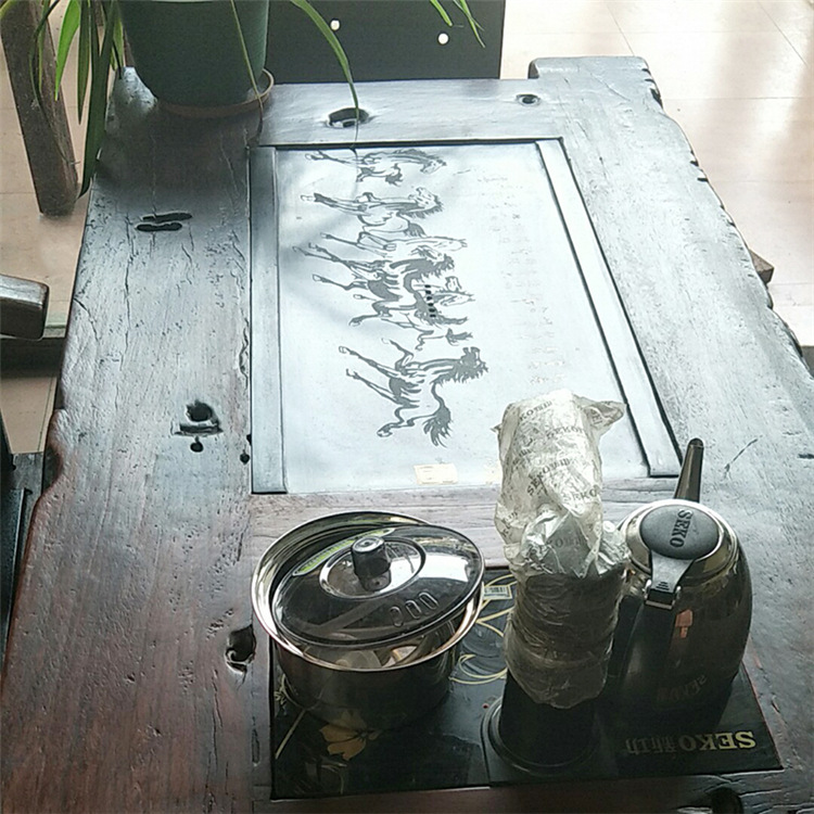 古船木超厚原生态茶台 办公会客泡茶台组合  客厅阳台船木家具示例图6