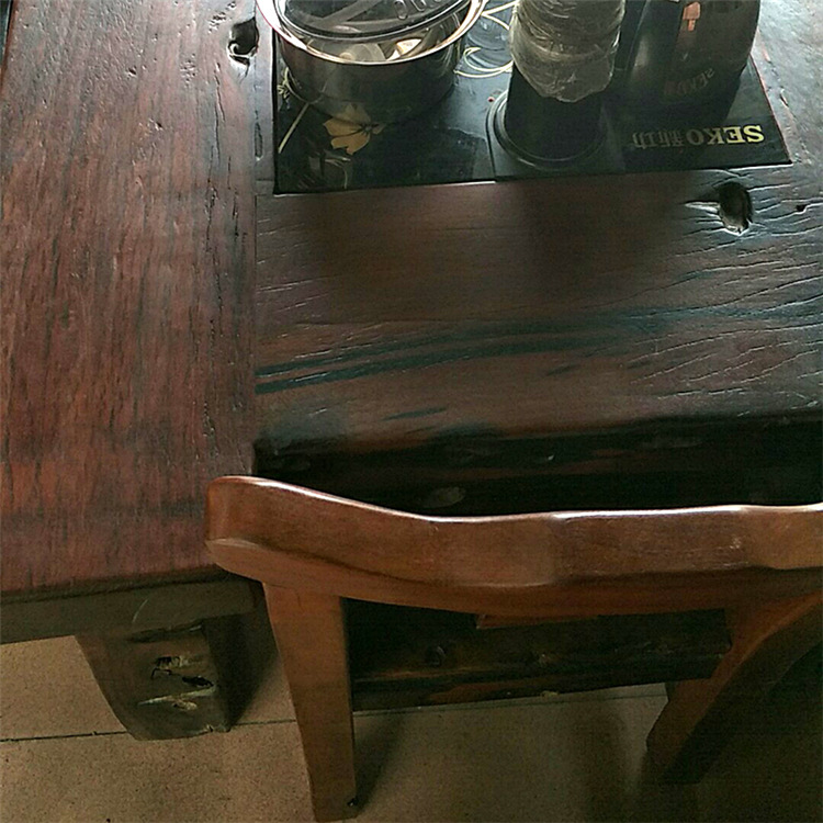 古船木超厚原生态茶台 办公会客泡茶台组合  客厅阳台船木家具示例图3