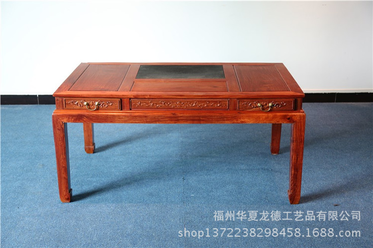 红木家具缅甸花梨富贵茶桌七件套大果紫檀实木中式泡茶几功夫茶台示例图10