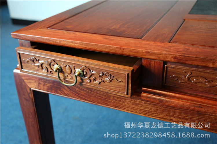 红木家具缅甸花梨富贵茶桌七件套大果紫檀实木中式泡茶几功夫茶台示例图12
