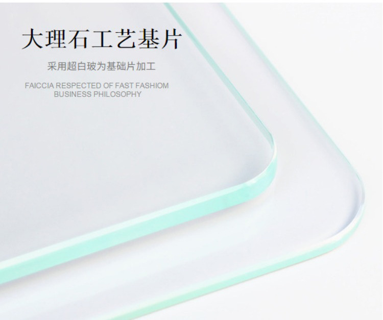 厂家直销钢化玻璃定做定制大理石桌面餐桌，茶几透明玻璃台面示例图9