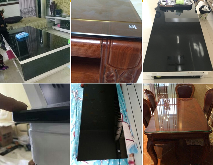 厂家直销长方形圆形异形茶几餐桌面台面板茶色灰色8-10mm钢化玻璃示例图11