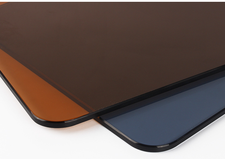 厂家直销长方形圆形异形茶几餐桌面台面板茶色灰色8-10mm钢化玻璃示例图8