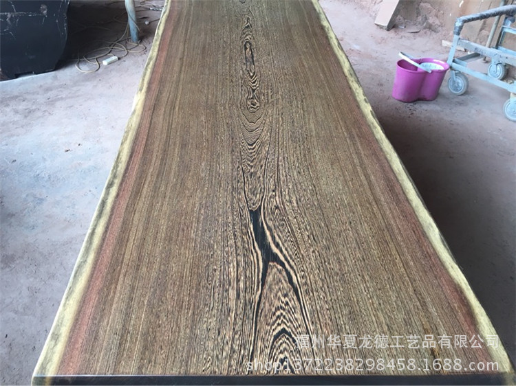 鸡翅木实木大板平桌原木天然整体桌办公桌一体接待茶桌茶几可定做示例图20