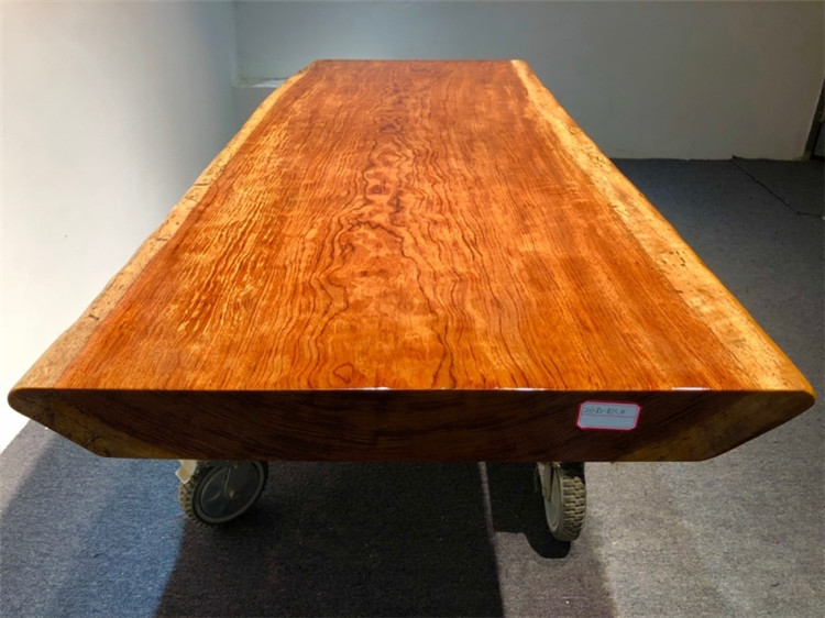 巴花实木大板桌功夫泡茶桌茶台自然边简约原木茶几现货216-83-10示例图17