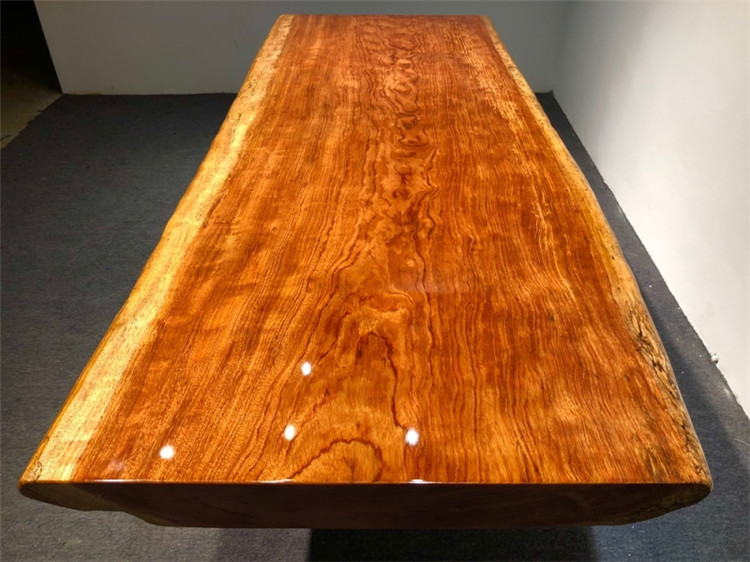 巴花实木大板桌功夫泡茶桌茶台自然边简约原木茶几现货216-83-10示例图18