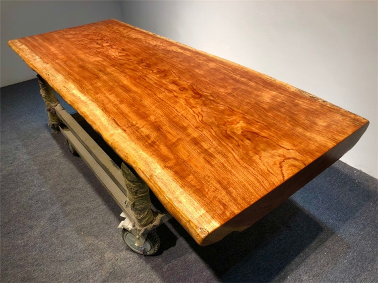 巴花实木大板桌功夫泡茶桌茶台自然边简约原木茶几现货216-83-10示例图2