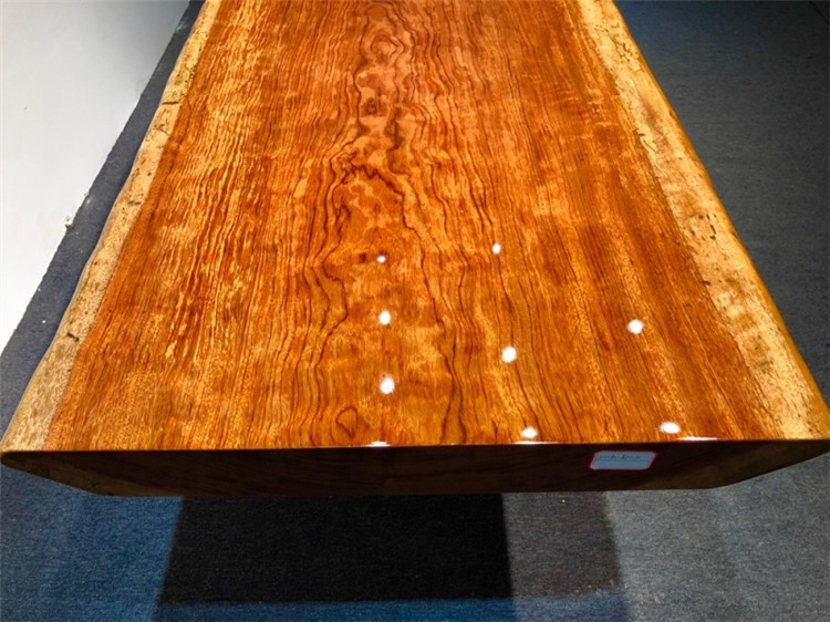 巴花实木大板桌功夫泡茶桌茶台自然边简约原木茶几现货216-83-10示例图16