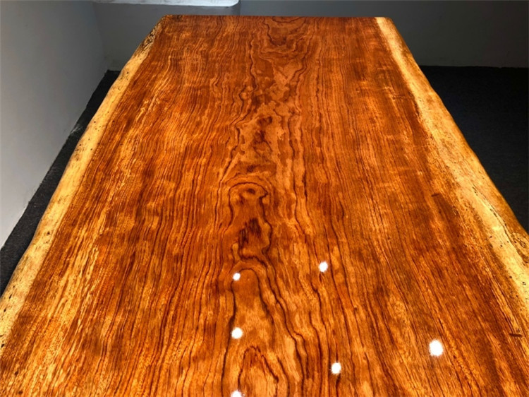 巴花实木大板桌功夫泡茶桌茶台自然边简约原木茶几现货216-83-10示例图4