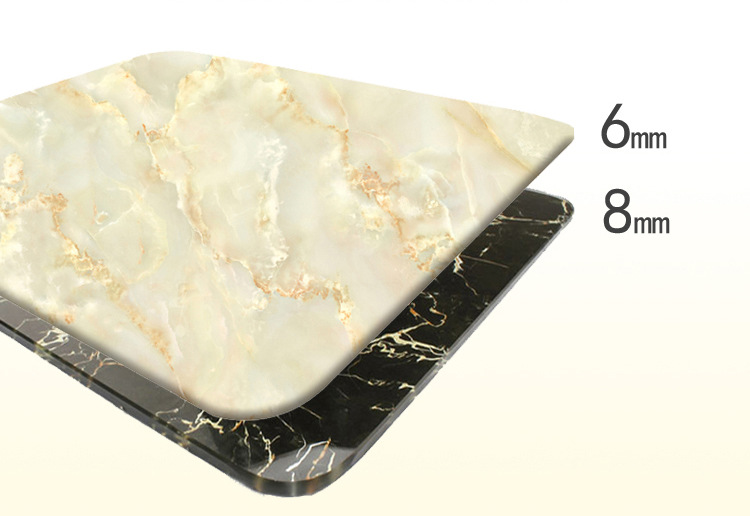 厂家直销钢化玻璃定做定制大理石桌面餐桌，茶几透明玻璃台面示例图1