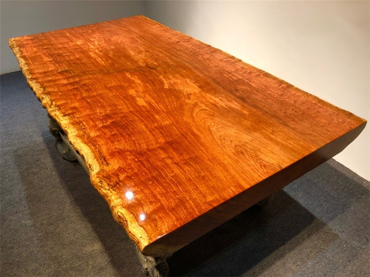 巴花实木大板餐桌自然边原木大板茶桌茶台功夫茶几现货190-98-10示例图13