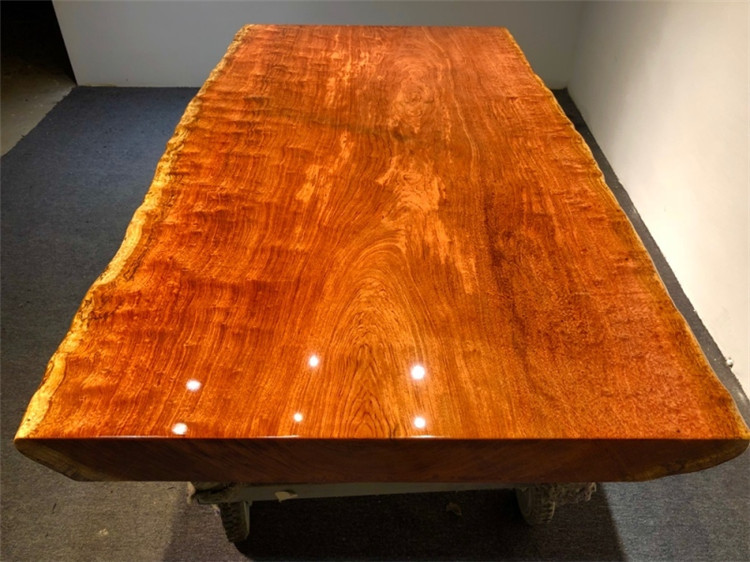 巴花实木大板餐桌自然边原木大板茶桌茶台功夫茶几现货190-98-10示例图12