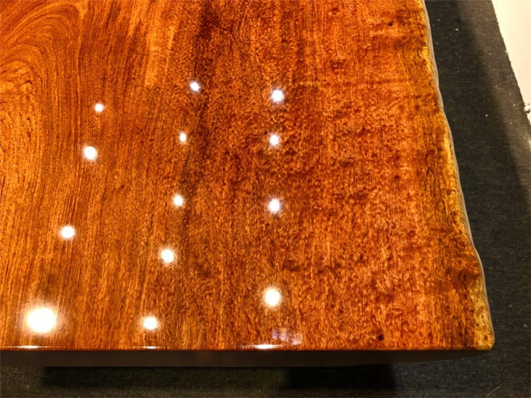 巴花实木大板餐桌自然边原木大板茶桌茶台功夫茶几现货190-98-10示例图19