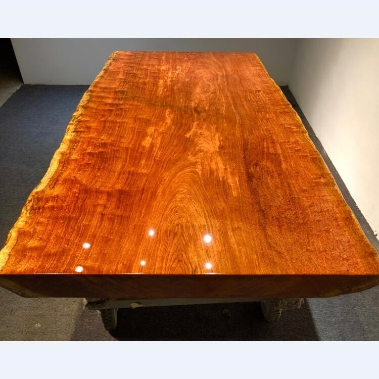 巴花实木大板餐桌自然边原木大板茶桌茶台功夫茶几现货190-98-10示例图14