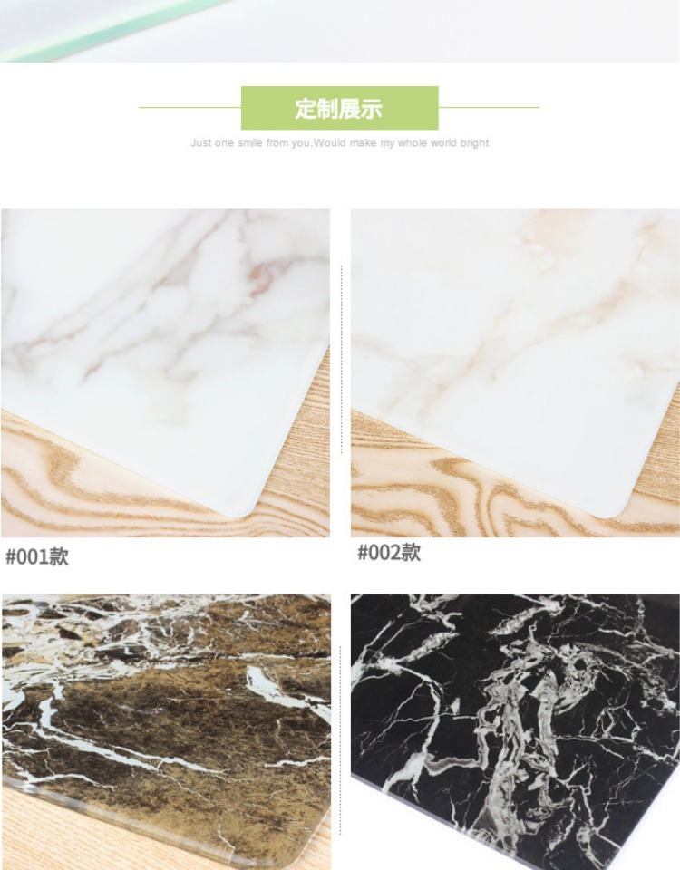 厂家直销钢化玻璃定做定制大理石桌面餐桌，茶几透明玻璃台面示例图9
