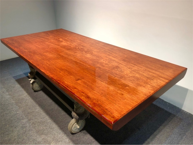 巴花实木大板桌现代原木大板办公桌书桌画案泡茶桌班台235-109-10示例图14