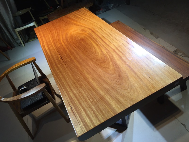 华夏龙德轩乌金木实木大板桌整块原木书桌特价胡桃木办公桌可定制示例图8