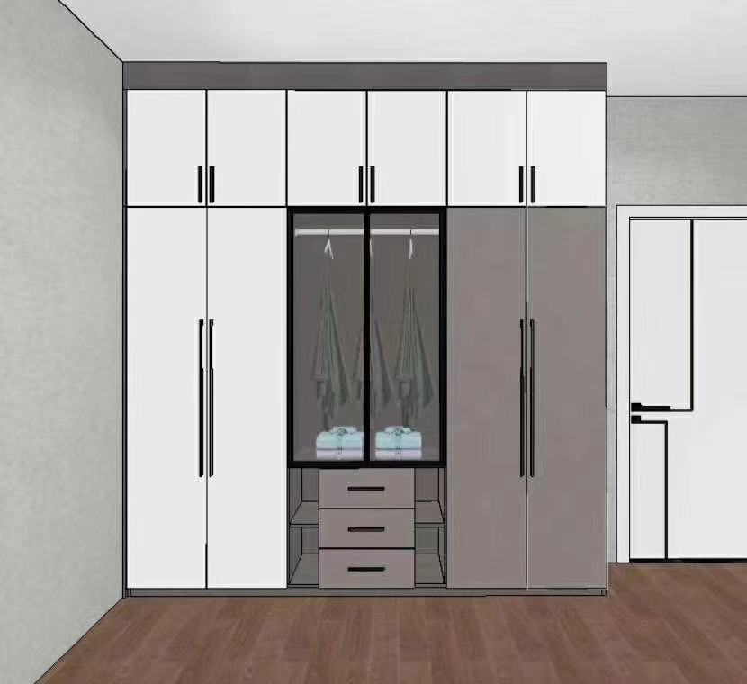 金彩洋整版家居定制高光免漆板隔断铝合金书柜佛山热卖